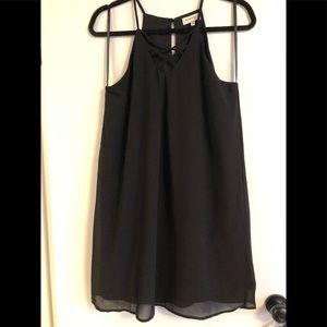 Monteau Black lace up dress